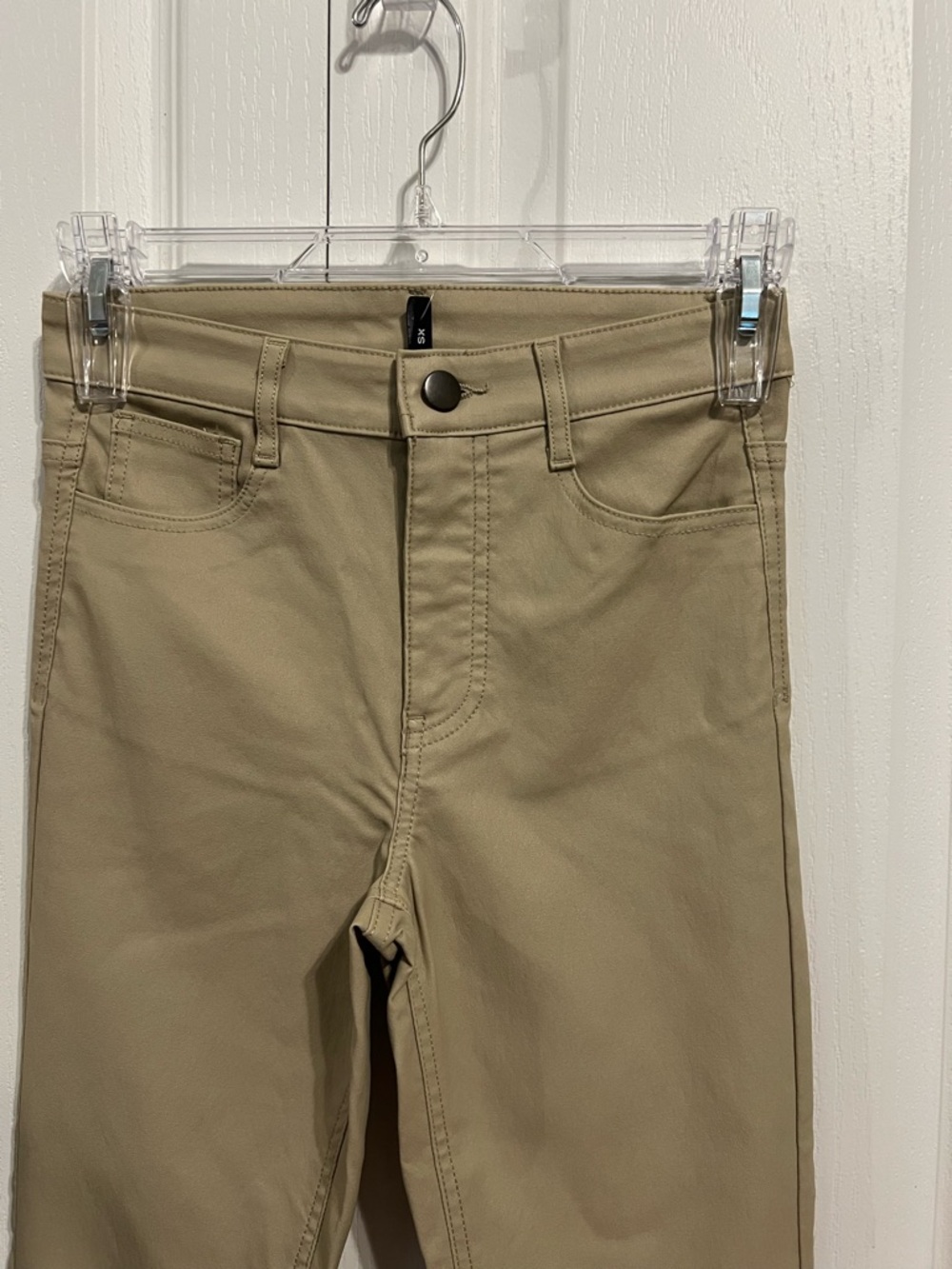 NWT Calzedonia Coated Denim Skinny Fit Pants in Light Beige XS - Picture 3 of 8